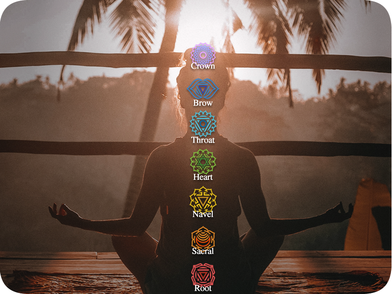 Image by Jared Rice from Unsplash.com, with the chakra symbols added by BiohackingBeat
