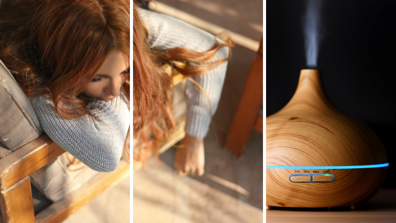 essential oils for morning sickness, images by zohre nemati (unsplash.com) and Canva