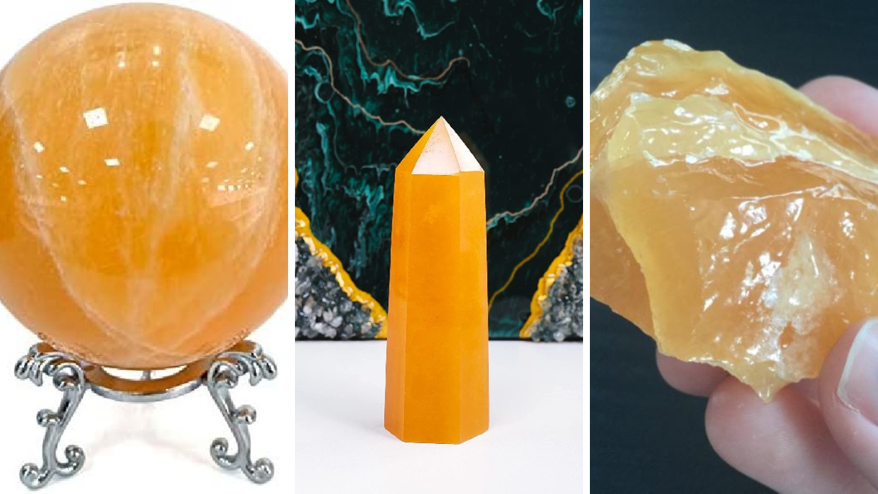 orange calcite crystal
